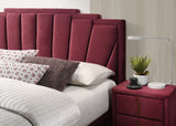 Florizel Red/Gold Upholstered King Bed from Furniture of America - Luna Furniture