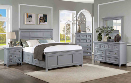 Castlile Gray 5 Pc Queen Bedroom Set from Furniture of America - Luna Furniture