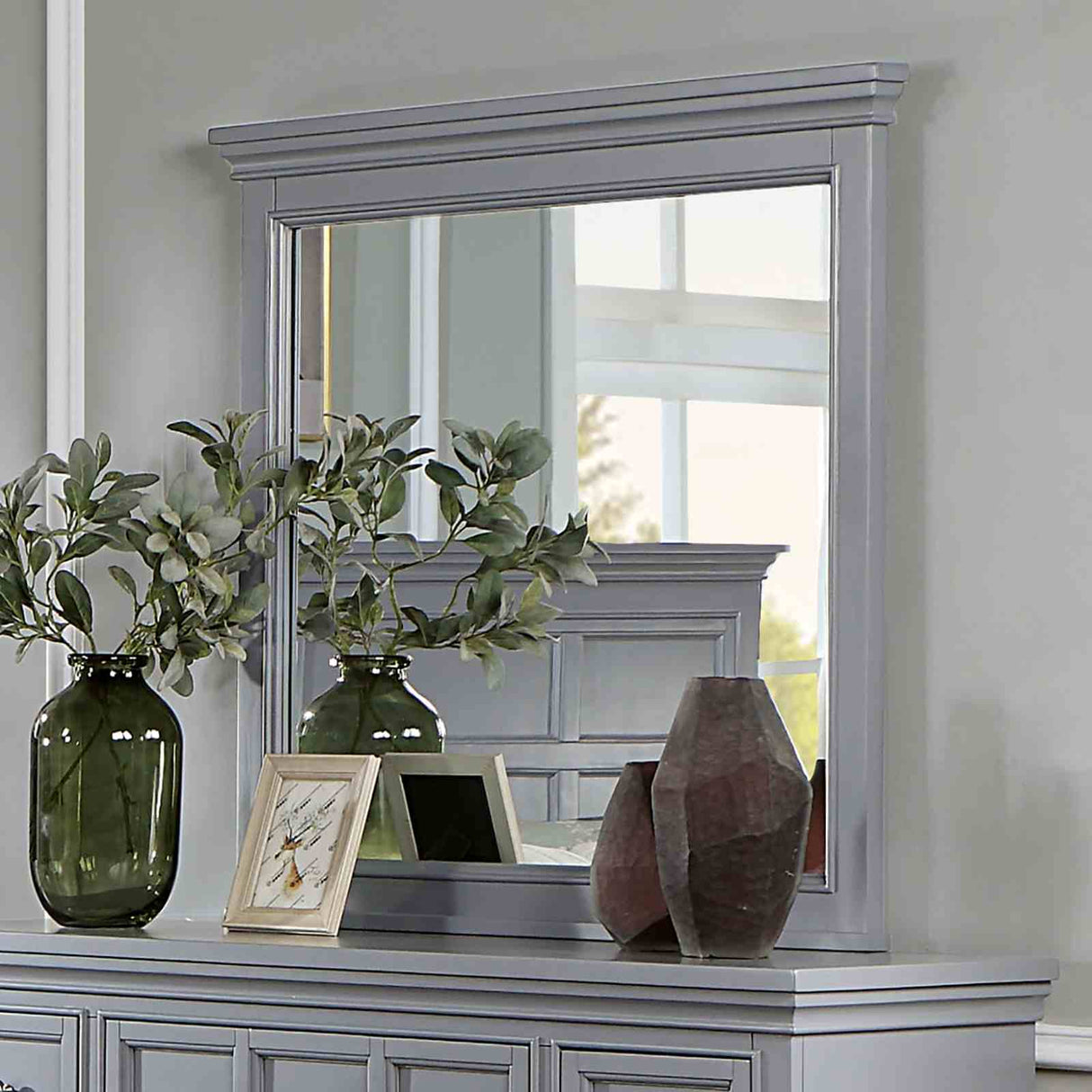 Castlile Gray 5 Pc Queen Bedroom Set from Furniture of America - Luna Furniture