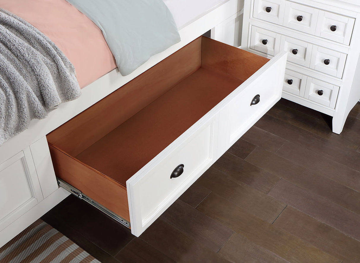 Castile White King Storage Platform Bed from Furniture of America - Luna Furniture