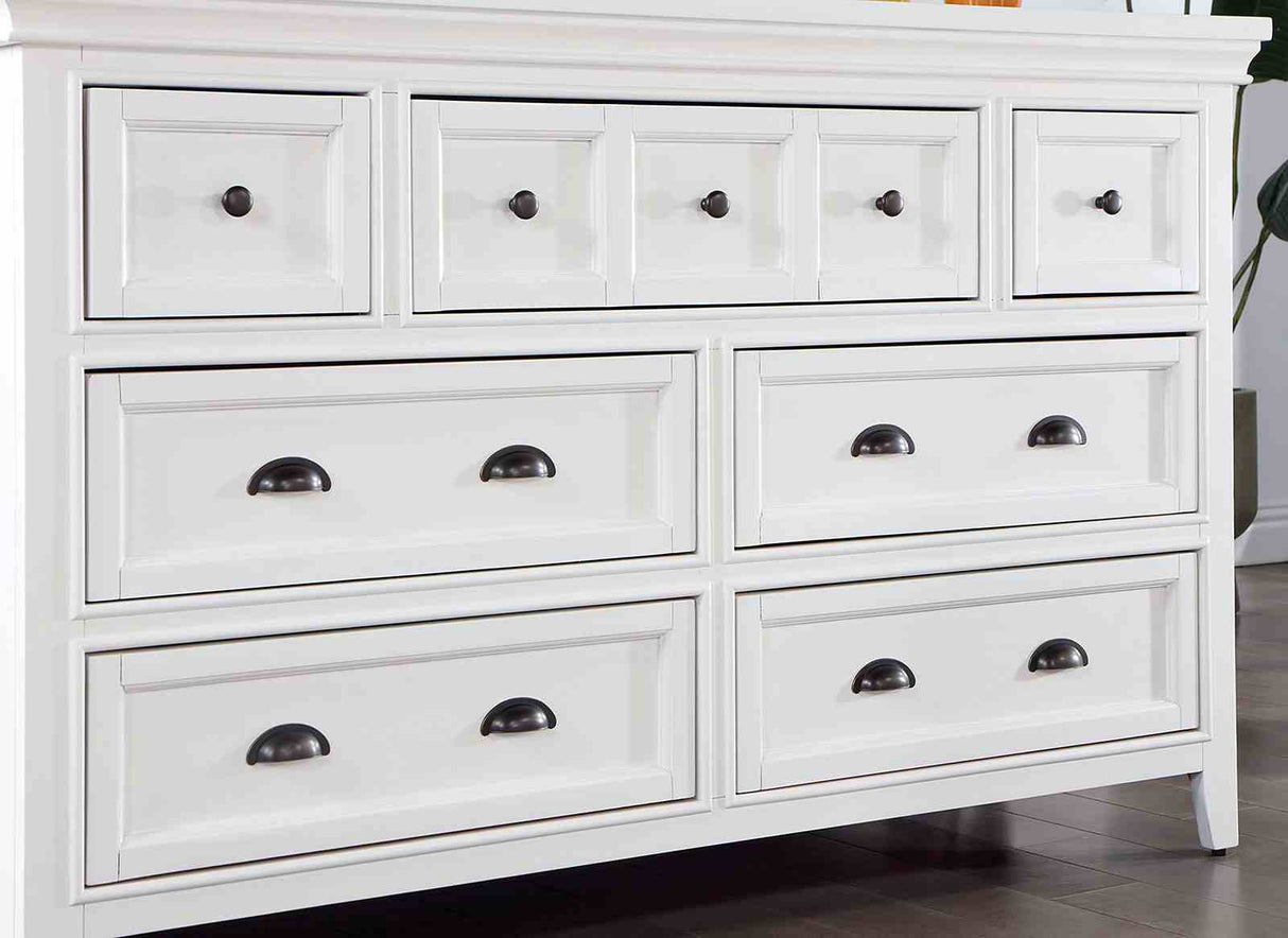 Castile White 5 Pc Queen Bedroom Set from Furniture of America - Luna Furniture