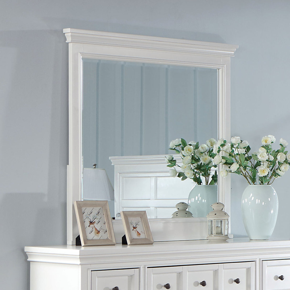 Castile White Mirror (Mirror Only) from Furniture of America - Luna Furniture