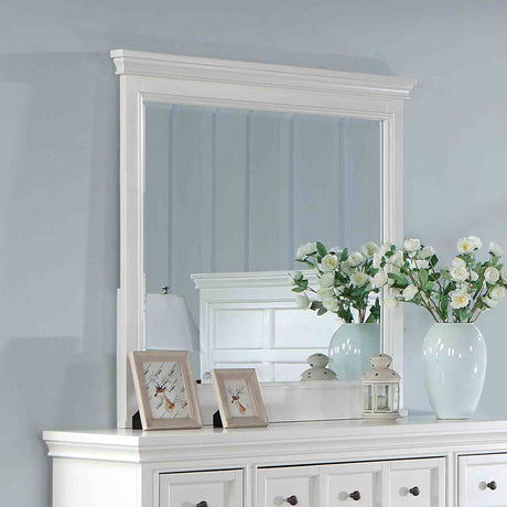 Castile White 5 Pc Queen Bedroom Set from Furniture of America - Luna Furniture