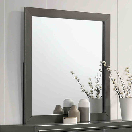Alison Metallic Gray 5 Pc Queen Bedroom Set from Furniture of America - Luna Furniture
