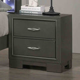 Alison Metallic Gray 5 Pc Queen Bedroom Set from Furniture of America - Luna Furniture