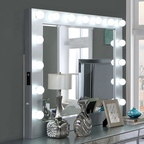 Belladonna Silver Mirror (Mirror Only) from Furniture of America - Luna Furniture