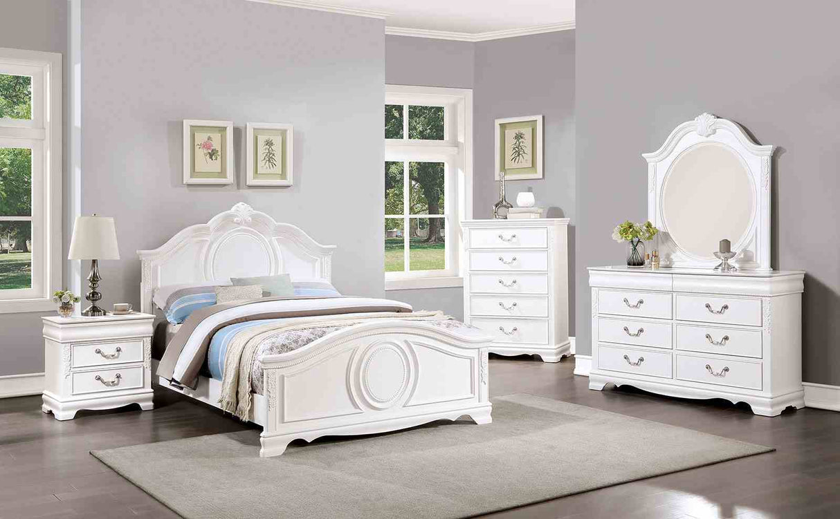 Alecia White Mirror (Mirror Only) from Furniture of America - Luna Furniture
