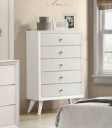 Dortmund White 5 Pc Queen Bedroom Set from Furniture of America - Luna Furniture