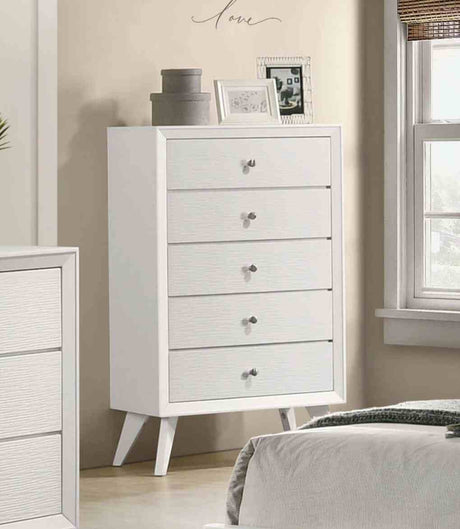 Dortmund White 5 Pc Queen Bedroom Set from Furniture of America - Luna Furniture