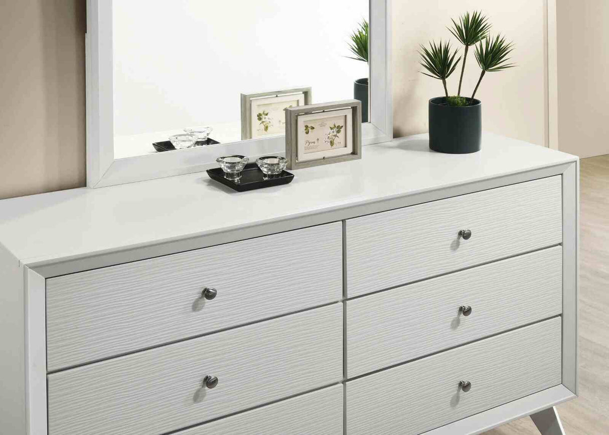 Dortmund White 5 Pc Queen Bedroom Set from Furniture of America - Luna Furniture