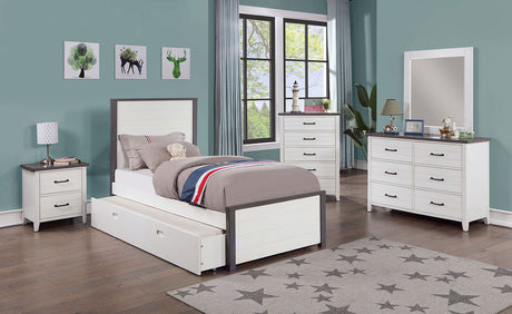 Priam White/Gray Twin Bed from Furniture of America - Luna Furniture