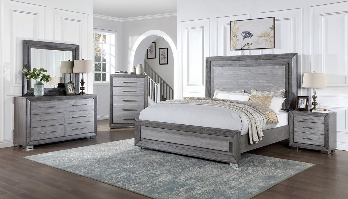 Raiden Gray King Bed from Furniture of America - Luna Furniture