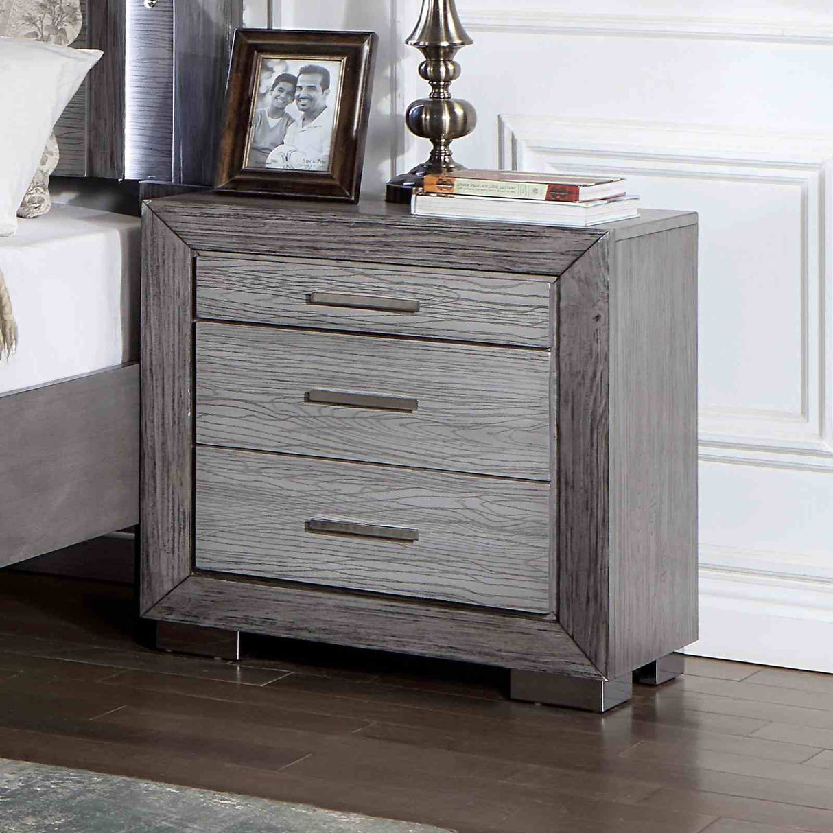 Raiden Gray 5 Pc Queen Bedroom Set from Furniture of America - Luna Furniture