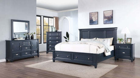 Manzanillo Slate Blue King Bed from Furniture of America - Luna Furniture