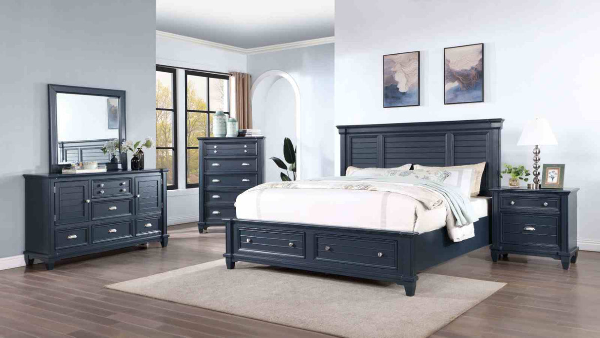 Manzanillo Slate Blue Queen Storage Bed from Furniture of America - Luna Furniture