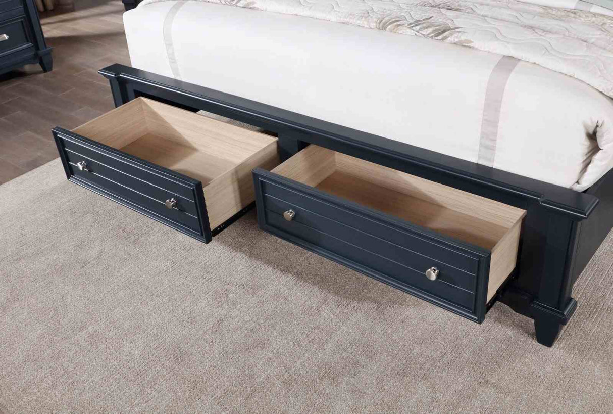Manzanillo Slate Blue Queen Storage Bed from Furniture of America - Luna Furniture