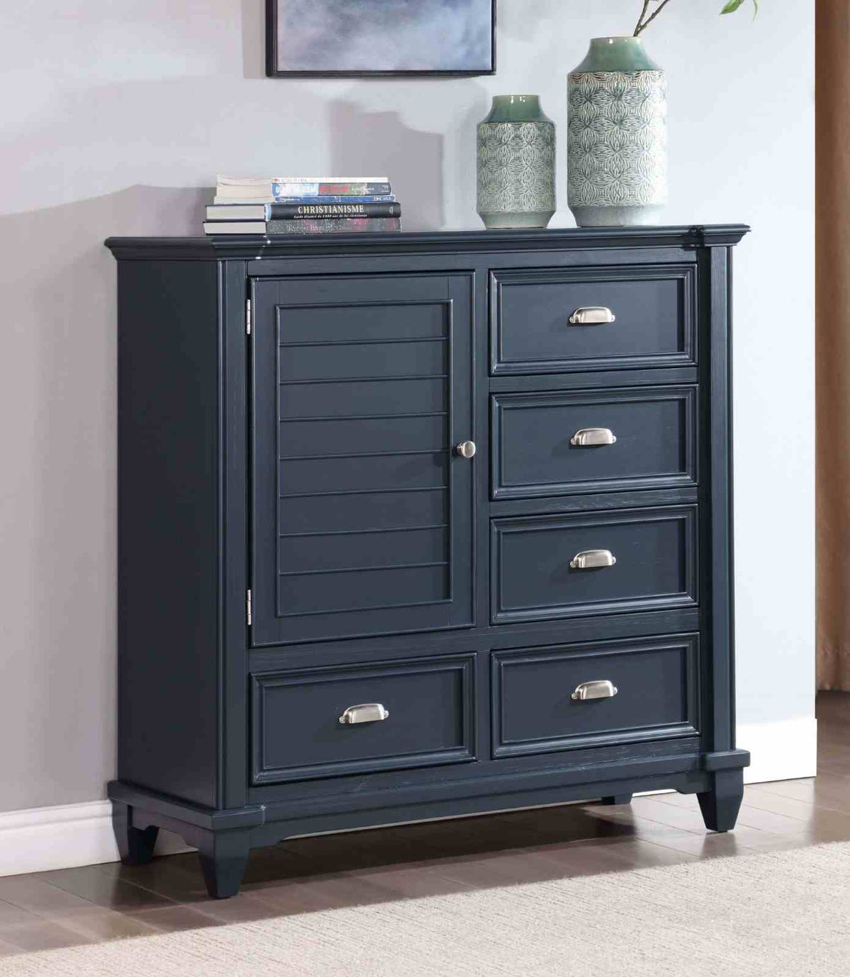 Manzanillo Slate Blue Armoire from Furniture of America - Luna Furniture