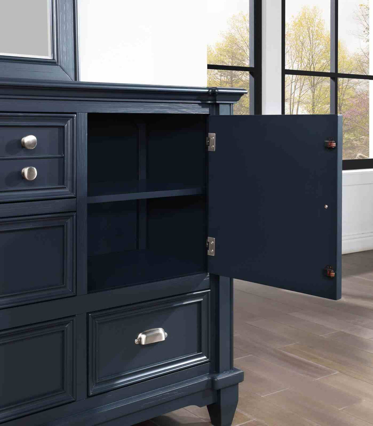 Manzanillo Slate Blue 5 Pc Queen Bedroom Set from Furniture of America - Luna Furniture