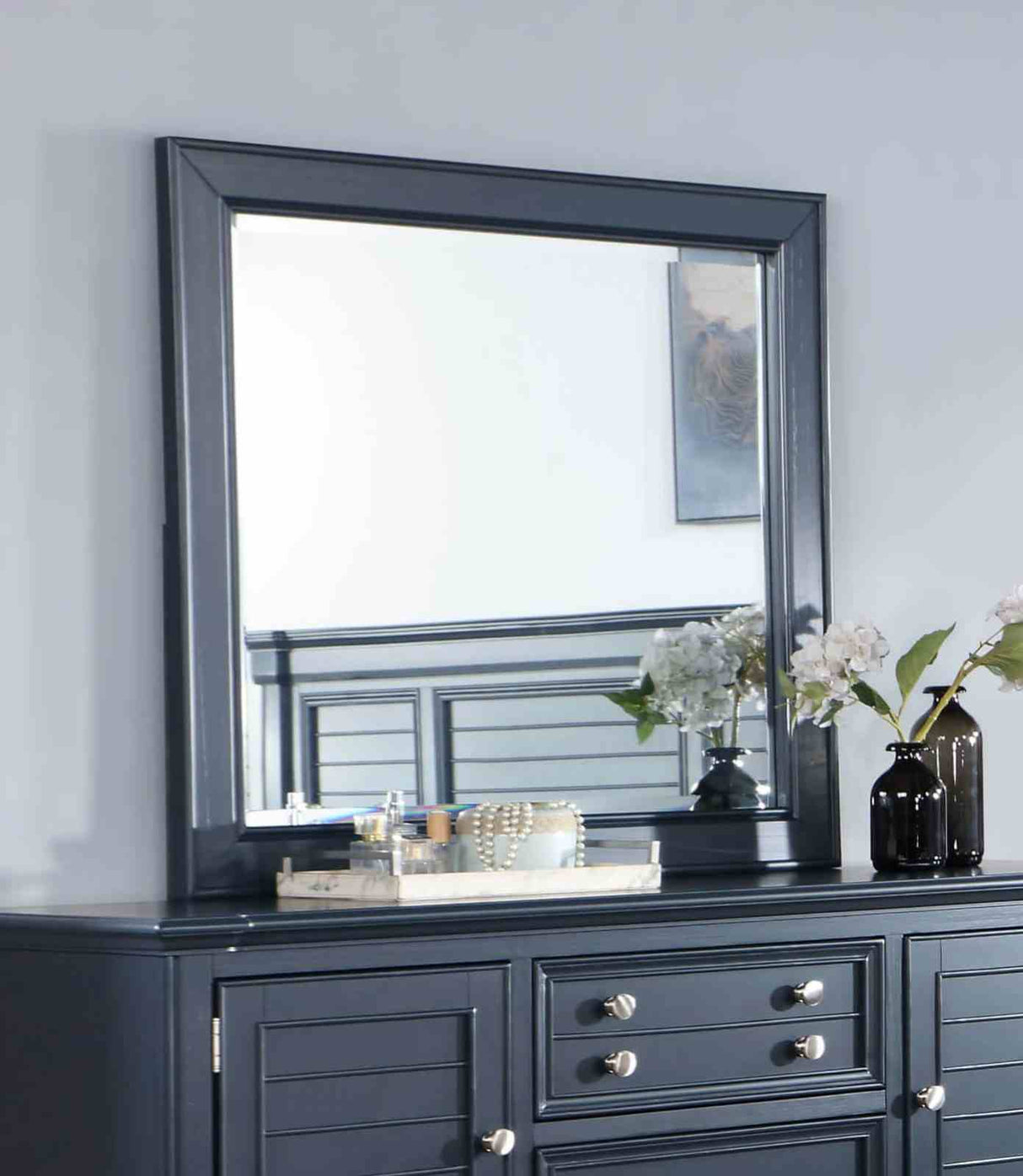 Manzanillo Slate Blue 5 Pc Queen Bedroom Set from Furniture of America - Luna Furniture