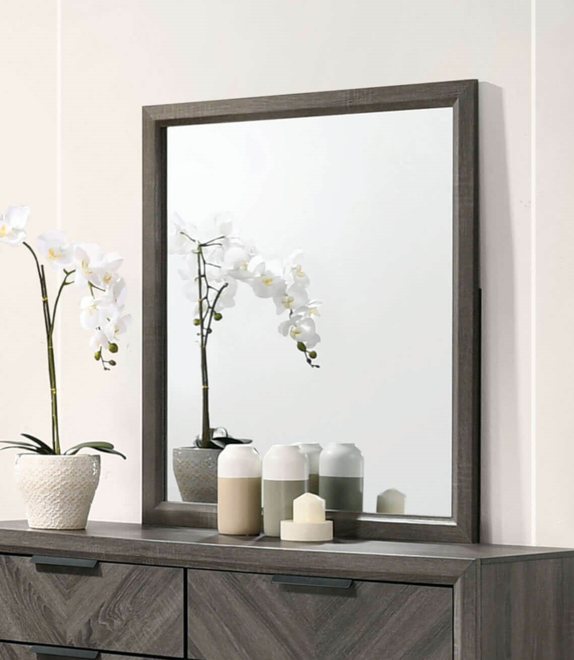 Vagan Gray Mirror (Mirror Only) from Furniture of America - Luna Furniture