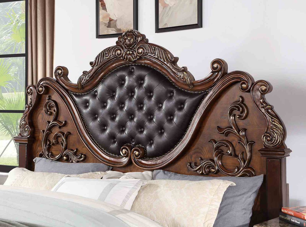 Esparanza Brown Cherry Queen Bed from Furniture of America - Luna Furniture