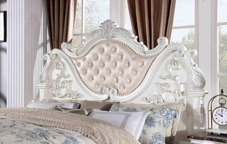 Esparanza Pearl White 5 Pc Queen Bedroom Set from Furniture of America - Luna Furniture