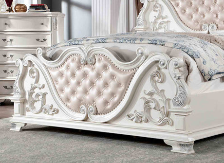 Esparanza Pearl White 5 Pc Queen Bedroom Set from Furniture of America - Luna Furniture