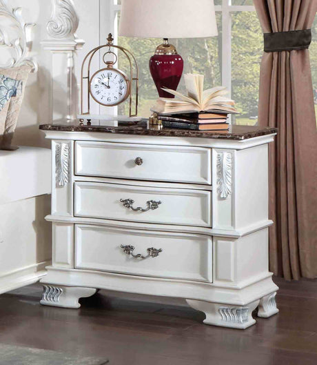 Esparanza Pearl White 5 Pc Queen Bedroom Set from Furniture of America - Luna Furniture