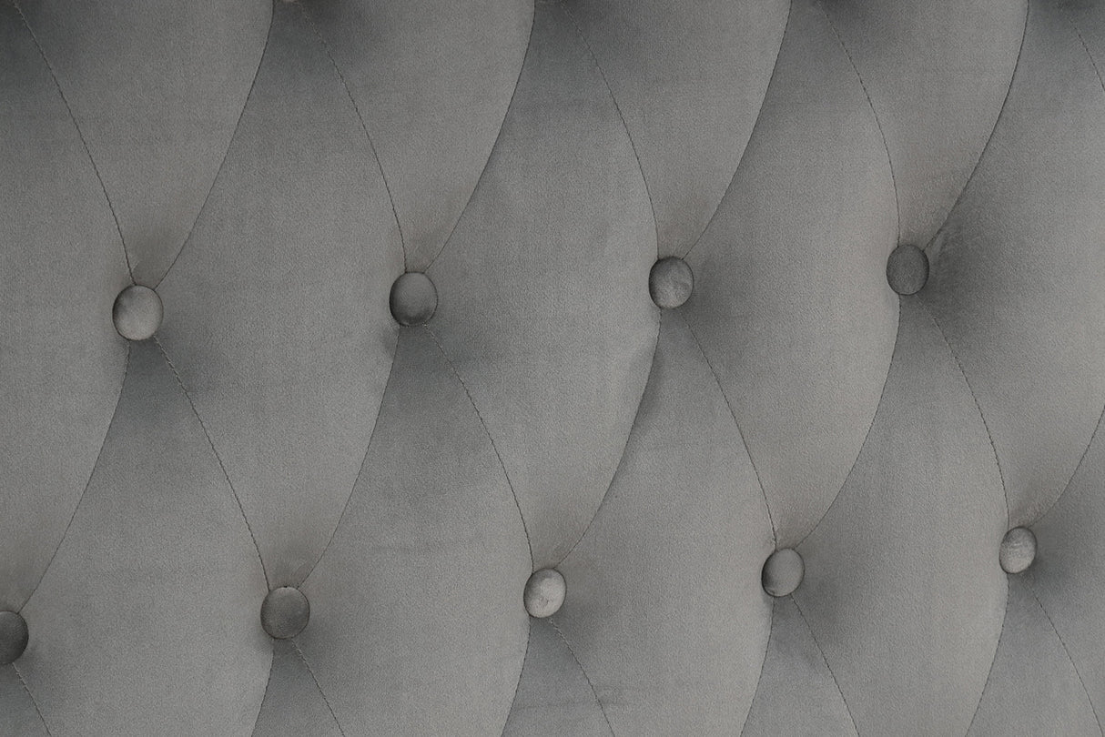 Etherea Gray Queen Upholstered Platform Poster Bed from Furniture of America - Luna Furniture