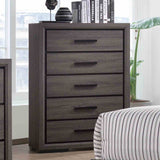 Conwy Gray 5 Pc Queen Bedroom Set from Furniture of America - Luna Furniture
