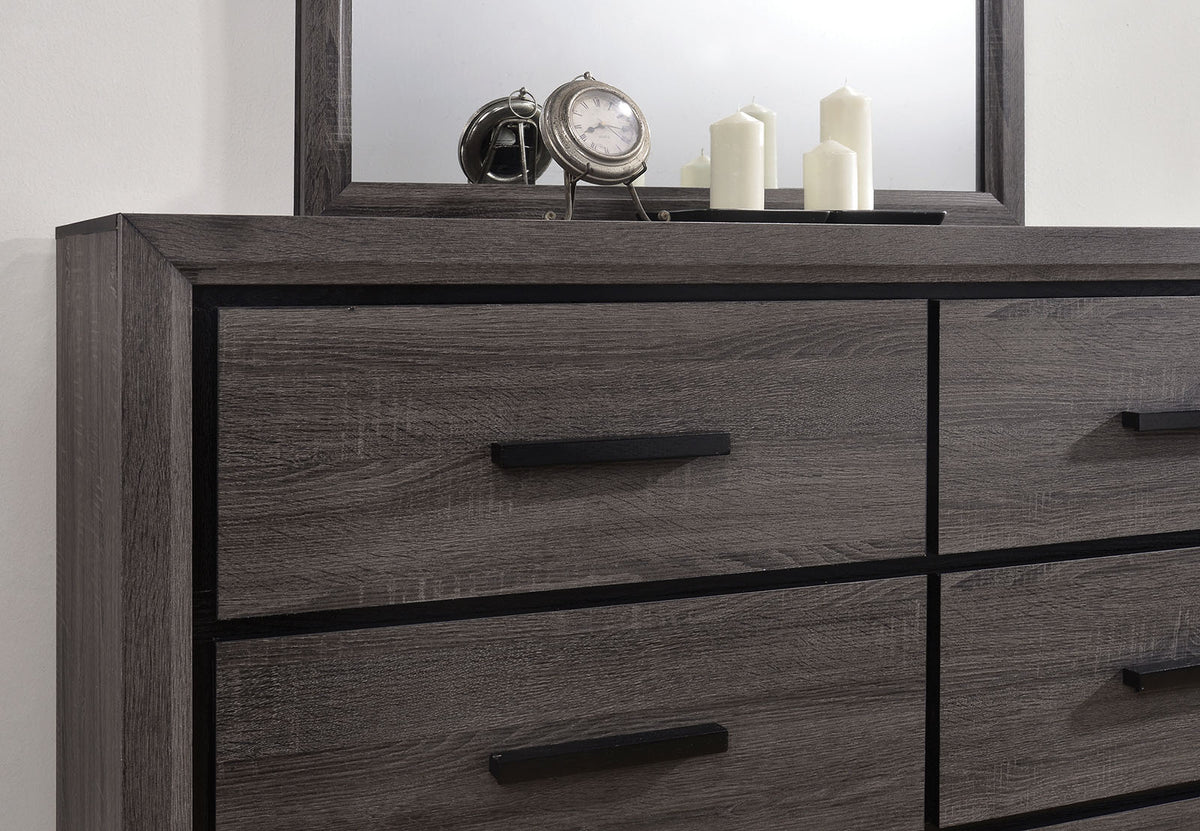 Conwy Gray 5 Pc Queen Bedroom Set from Furniture of America - Luna Furniture