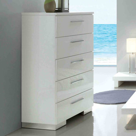 Christie White 5 Pc Queen Bedroom Set from Furniture of America - Luna Furniture