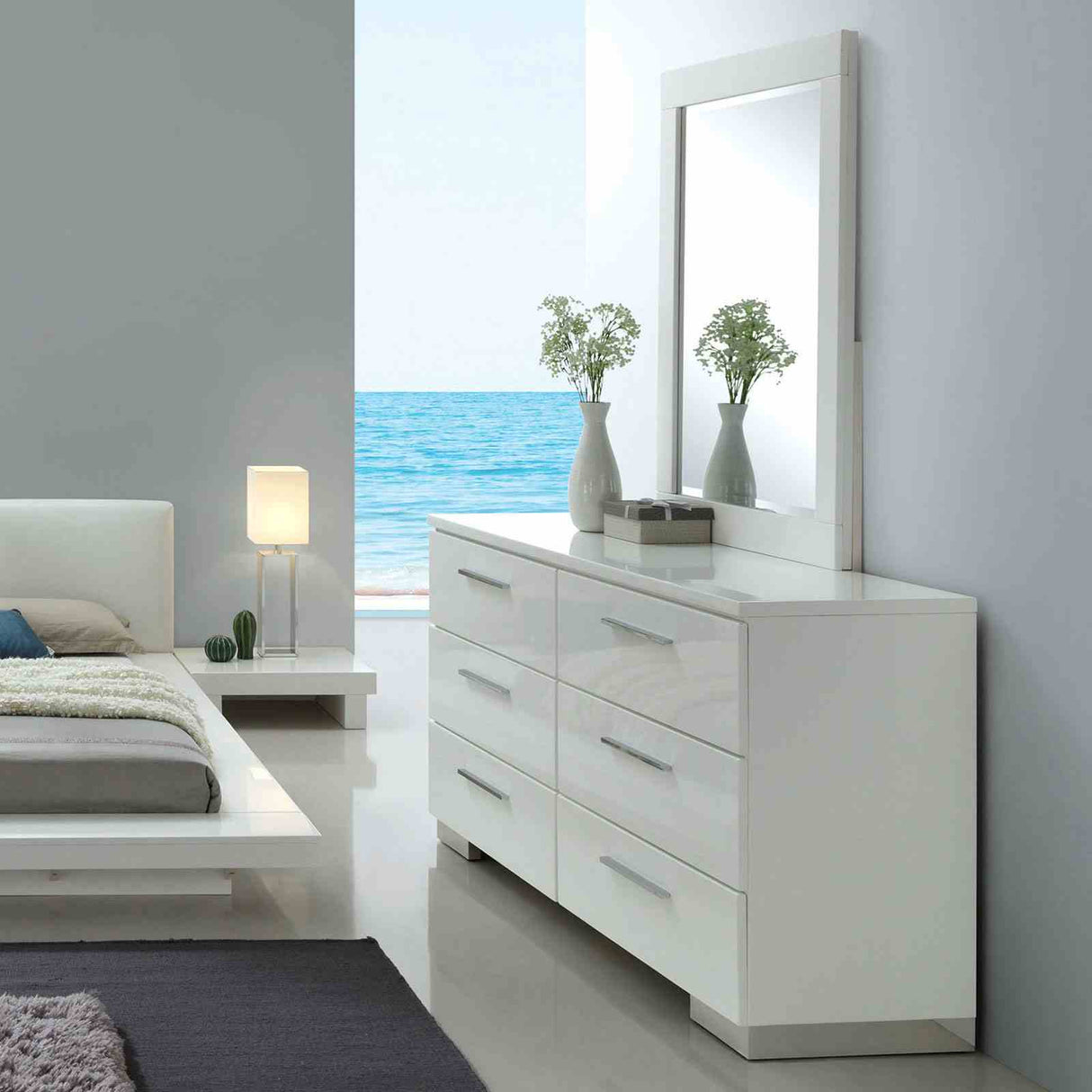 Christie White 5 Pc Queen Bedroom Set from Furniture of America - Luna Furniture