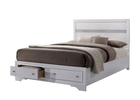 Chrissy White Queen Storage Platform Bed from Furniture of America - Luna Furniture