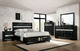 Chrissy Black King Storage Platform Bed from Furniture of America - Luna Furniture