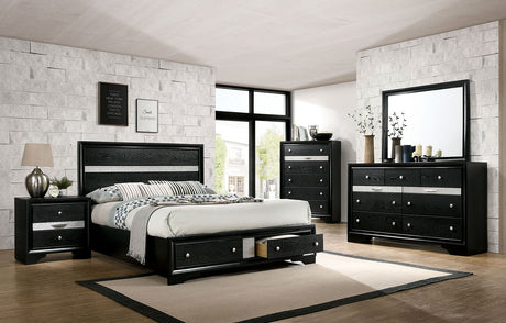 Chrissy Black Contemporary Storage Bedroom Set from Furniture of America - Luna Furniture