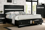 Chrissy Black King Storage Platform Bed from Furniture of America - Luna Furniture