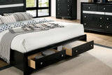Chrissy Black King Storage Platform Bed from Furniture of America - Luna Furniture
