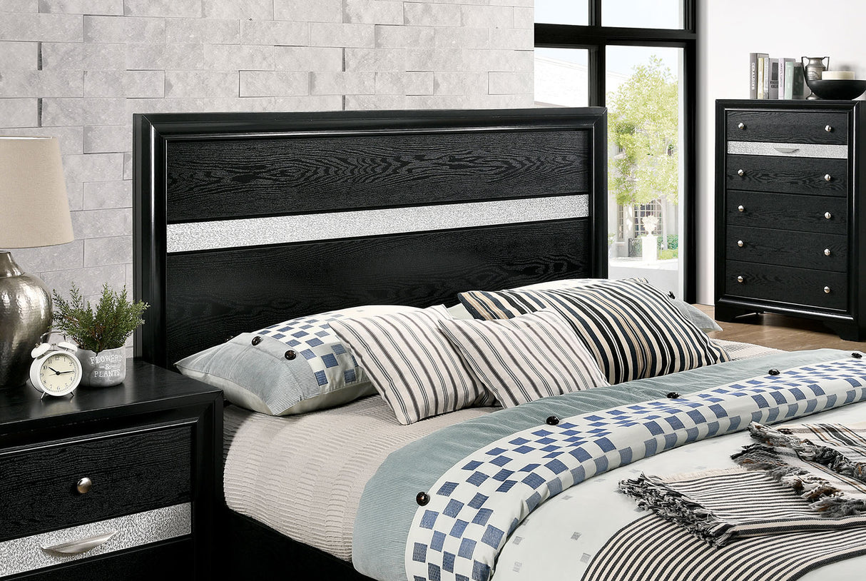 Chrissy Black King Storage Platform Bed from Furniture of America - Luna Furniture
