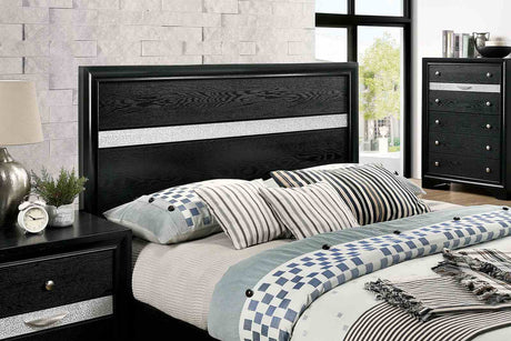 Chrissy Black 5 Pc Queen Bedroom Set from Furniture of America - Luna Furniture