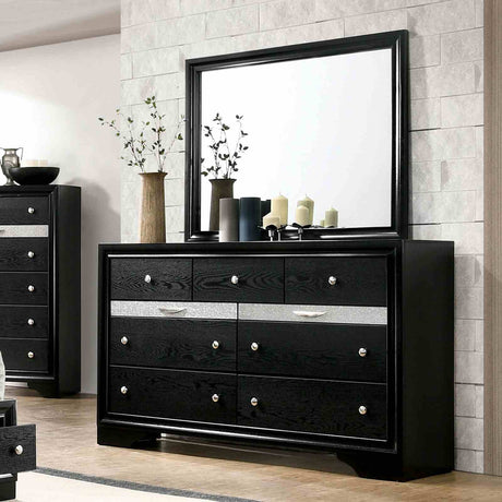 Chrissy Black 5 Pc Queen Bedroom Set from Furniture of America - Luna Furniture