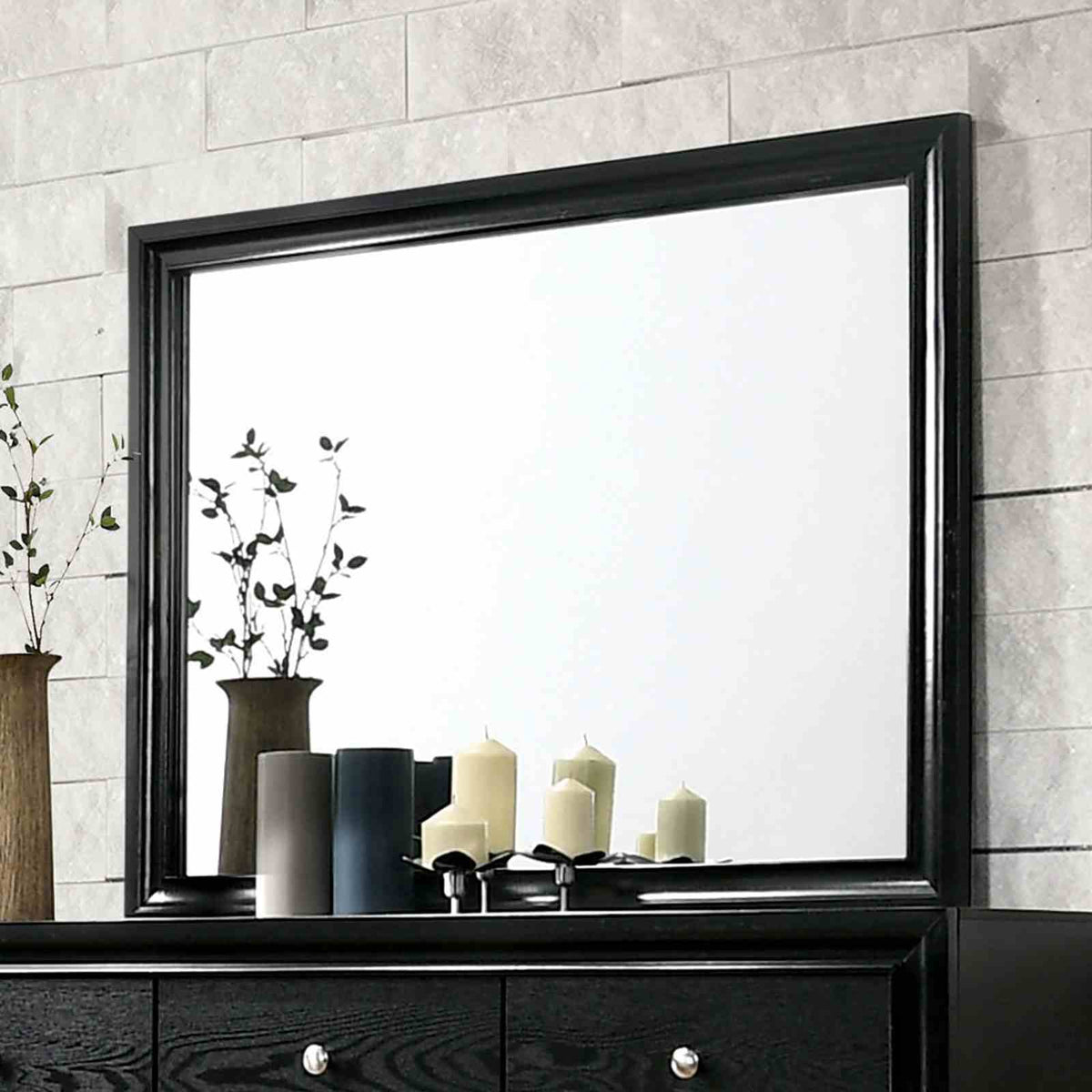 Chrissy Black 5 Pc Queen Bedroom Set from Furniture of America - Luna Furniture