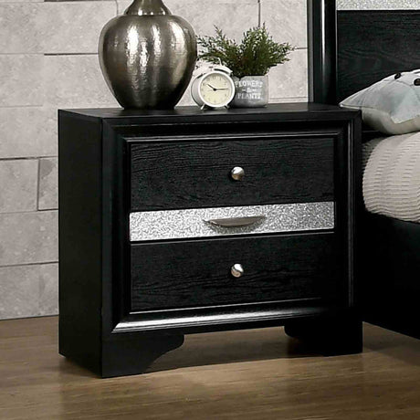Chrissy Black 5 Pc Queen Bedroom Set from Furniture of America - Luna Furniture