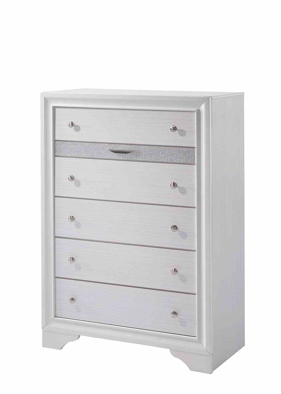 Chrissy White 5 Pc Queen Bedroom Set from Furniture of America - Luna Furniture