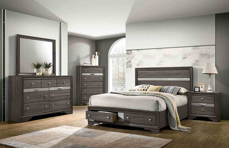 Chrissy Gray 5 Pc Queen Bedroom Set from Furniture of America - Luna Furniture