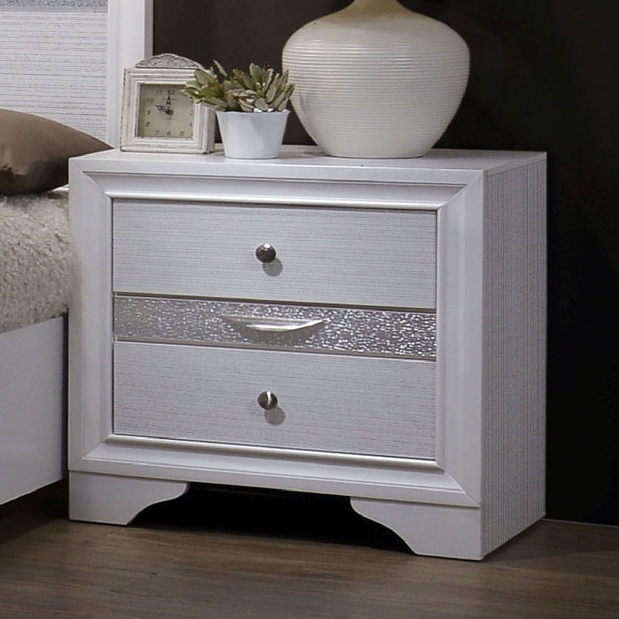 Chrissy White Night Stand from Furniture of America - Luna Furniture