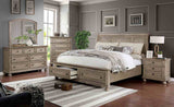Wells Gray bedroom set with nightstand, dresser and mirror, weathered gray finish