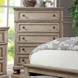 Wells Gray chest, five-drawer design, weathered gray finish, front view