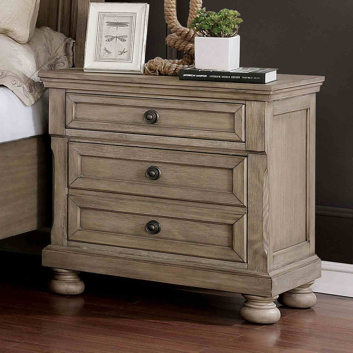 Wells Gray Transitional Storage Bedroom Set from Furniture of America - Luna Furniture