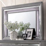 Alanis Light Gray Mirror (Mirror Only) from Furniture of America - Luna Furniture
